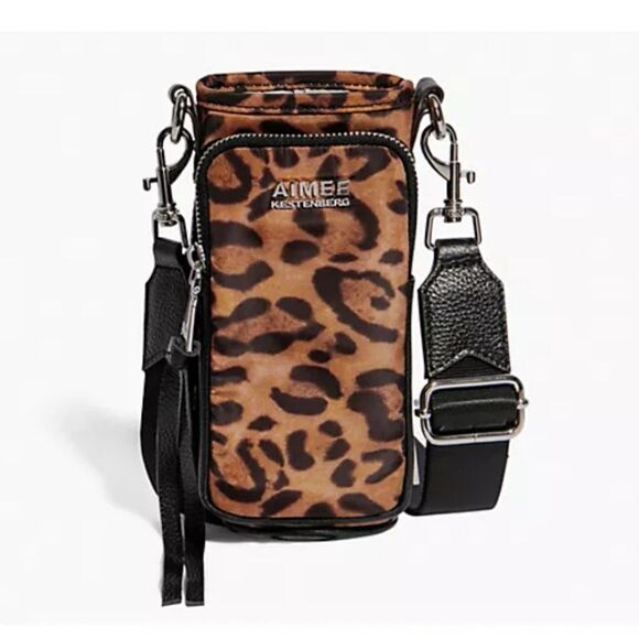 Aimee Kestenberg On Top Of The World Water Bottle Crossbody Leopard - Picture 2 of 5